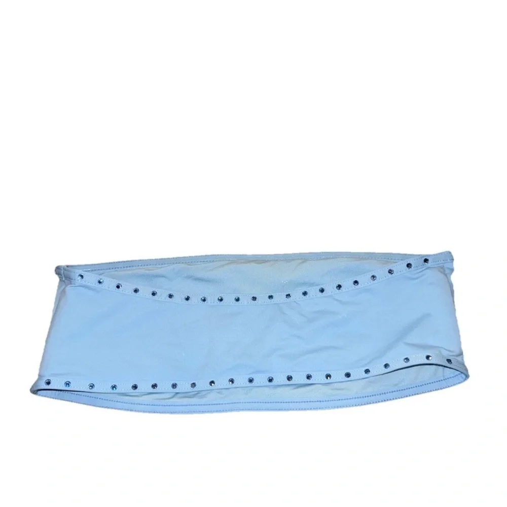 SKIMS Light Blue Rhinestone Bandeau Bikini Top Women’s Medium